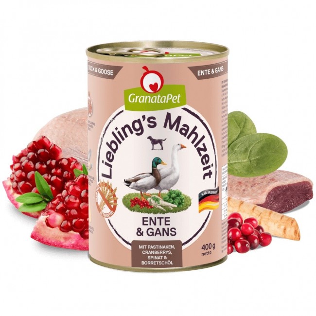 GRANATAPET Liebling's Mahlzeit Duck and goose - wet dog food - 800g