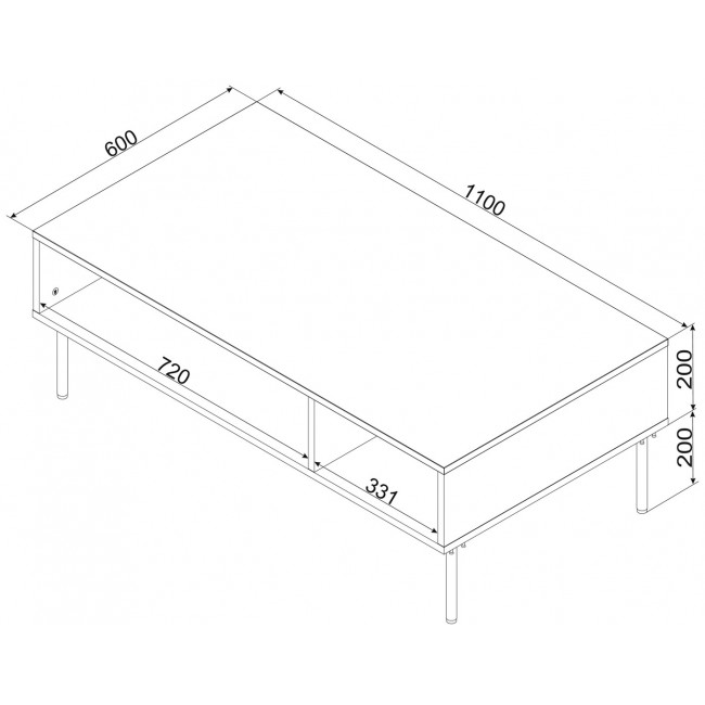 Cama PALAZZO BIS table/latrine 110x60x40 matte black Cama PALAZZO BIS table/latrine 110x60x40 matte black
