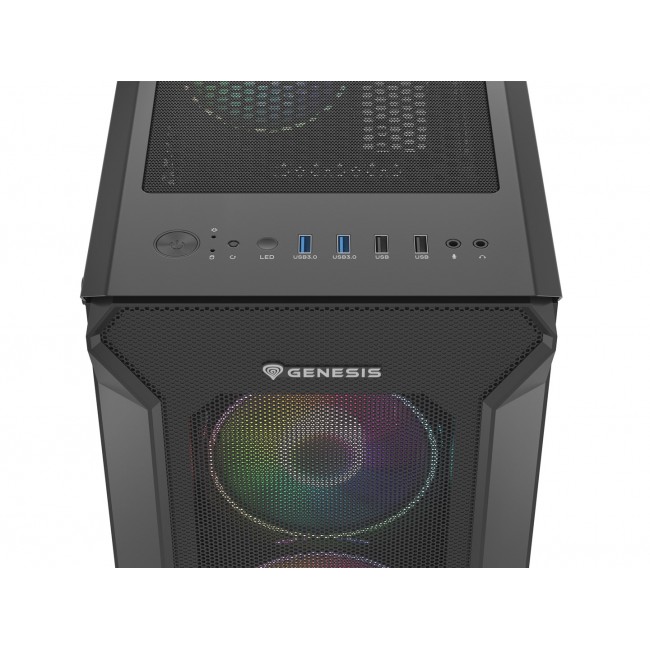 GENESIS Irid 505 ARGB Midi Tower Black, Transparent GENESIS Irid 505 ARGB Midi Tower Black, Transparent