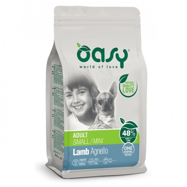 OASY One Animal Protein Adult Small/Mini Lamb - dry dog food - 2,5kg OASY One Animal Protein Adult Small/Mini Lamb - dry dog food - 2,5kg