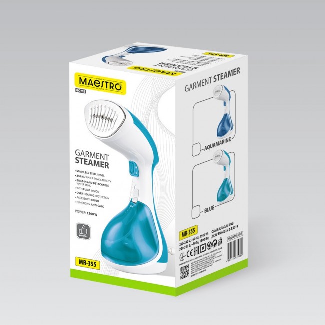 Clothes steamer 1500W Maestro MR-355-BLUE Clothes steamer 1500W Maestro MR-355-BLUE
