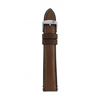 Zeppelin leather strap dark brown, 20 mm
