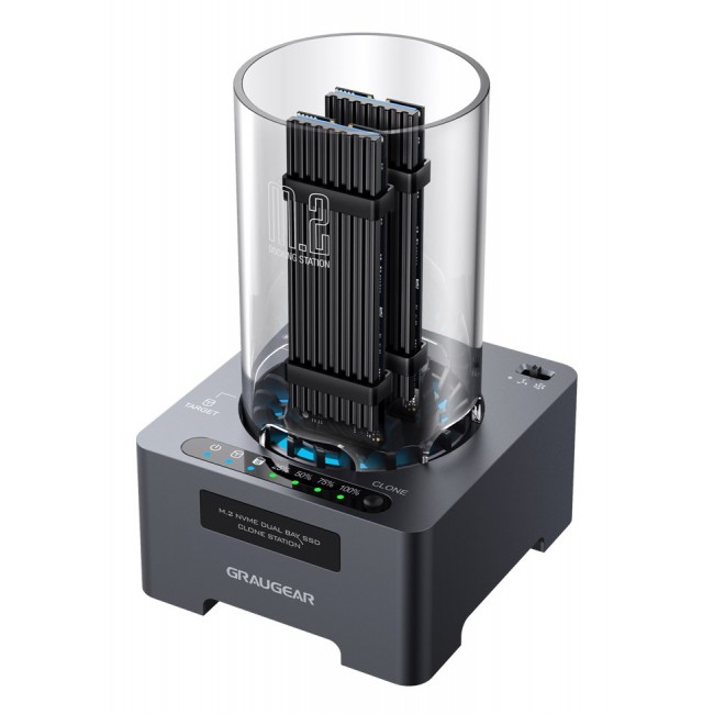 GRAUGEAR G-M2DK-CL-20G storage drive docking station USB 3.2 Gen 2x2 Type-C Black GRAUGEAR G-M2DK-CL-20G storage drive docking station USB 3.2 Gen 2x2 Type-C Black