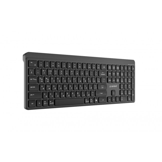 Gembird KB-WPS-03-CYRL Dual-mode pro-business slim wireless keyboard, 2.4G+BT, RU layout