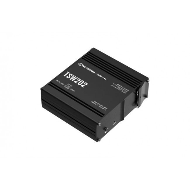 Teltonika TSW202 Managed L2 Gigabit Ethernet (10/100/1000) Power over Ethernet (PoE) Aluminium, Blue Teltonika TSW202 Managed L2 Gigabit Ethernet (10/100/1000) Power over Ethernet (PoE) Aluminium, Blue