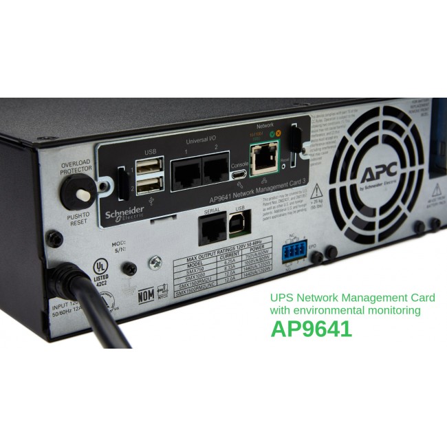 APC AP9641 Smart-UPS Network Management Card (gen3) with environmental monitoring APC AP9641 Smart-UPS Network Management Card (gen3) with environmental monitoring