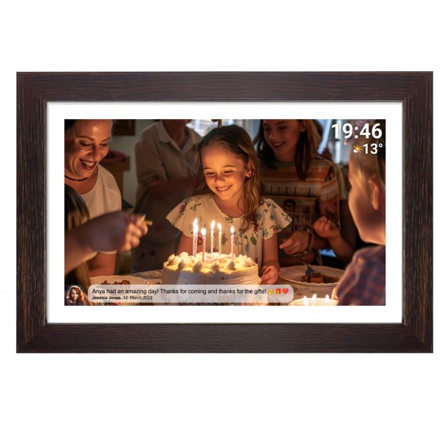 Denver PFF-1543DW digital photo frame Brown 39.6 cm (15.6