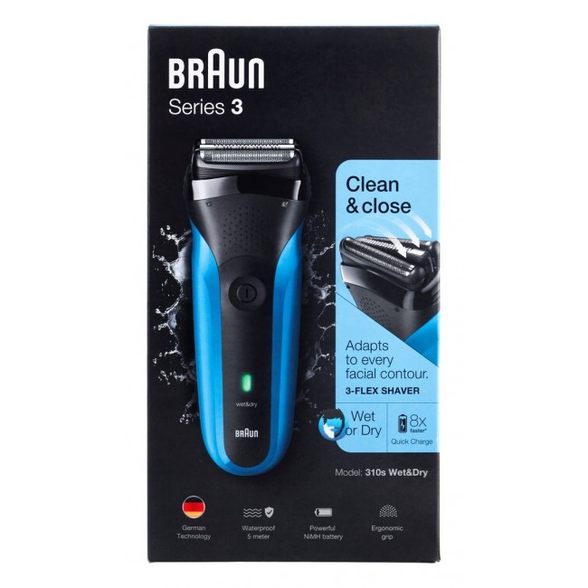 Braun Series 3 310s Foil shaver Trimmer Black, Blue Braun Series 3 310s Foil shaver Trimmer Black, Blue