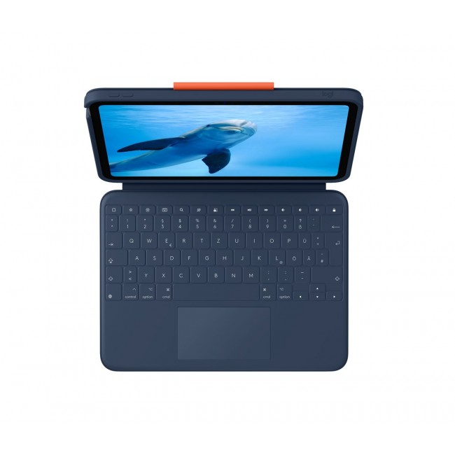 Logitech Rugged Combo 4 Touch QWERTZ German Smart Connector Blue