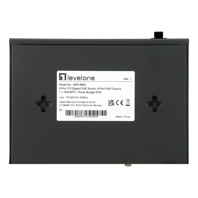 LevelOne GEP-0625 network switch Unmanaged 2.5G Ethernet (100/1000/2500) Power over Ethernet (PoE) Black LevelOne GEP-0625 network switch Unmanaged 2.5G Ethernet (100/1000/2500) Power over Ethernet (PoE) Black