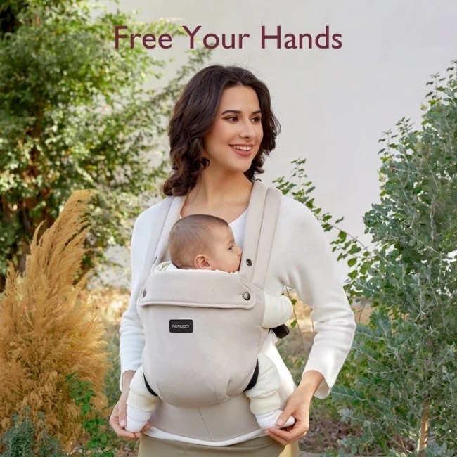 Momcozy Cotton Baby Carrier from Newborn to Toddler Khaki Momcozy Cotton Baby Carrier from Newborn to Toddler Khaki