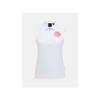 PEAK PERFORMANCE Women's Comfort Zip Short Sleeve Polo white