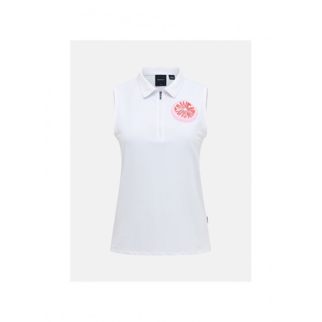PEAK PERFORMANCE Women's Comfort Zip Short Sleeve Polo white