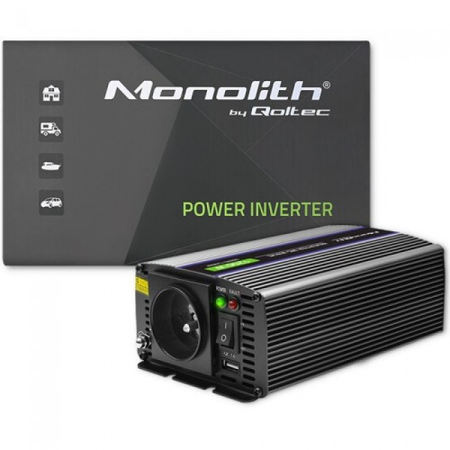 Qoltec Monolith power adapter/inverter Auto/Indoor 600 W Black Qoltec Monolith power adapter/inverter Auto/Indoor 600 W Black