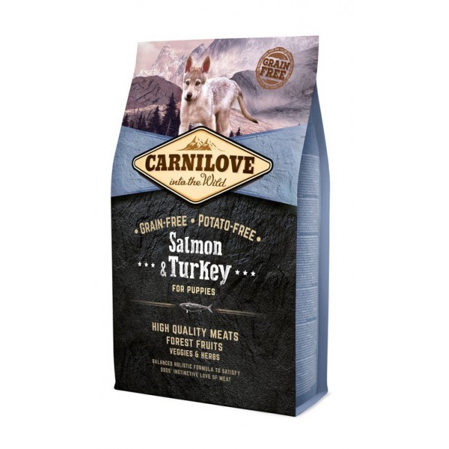 CARNILOVE Salmon and turkey for puppies - dry dog food - 4kg CARNILOVE Salmon and turkey for puppies - dry dog food - 4kg
