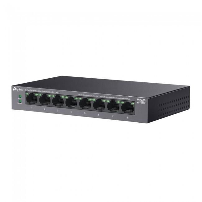 TP-Link LiteWave 8-Port Gigabit Desktop Switch with 8-Port PoE+ TP-Link LiteWave 8-Port Gigabit Desktop Switch with 8-Port PoE+