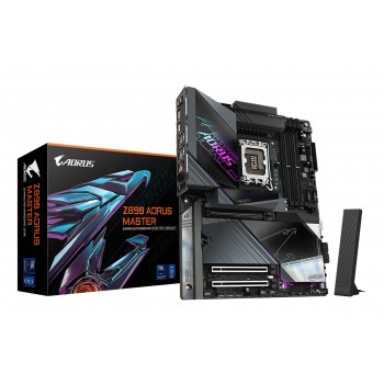 GIGABYTE Z890 AORUS MASTER Motherboard - Supports Intel Core Ultra (Series 2) CPUs, 18+1+2 phases VRM, up to 9500MHz DDR5 (OC), 2xPCIe 5.0 + 3xPCIe 4.0, Wi-Fi 7, 10GbE LAN, Thunderbolt 4