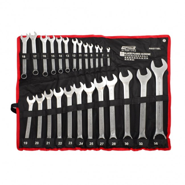 AWTOOLS KLUCZ P ASKO-OCZKOWY KPL.25szt. /6mm-36mm BLACK LINE