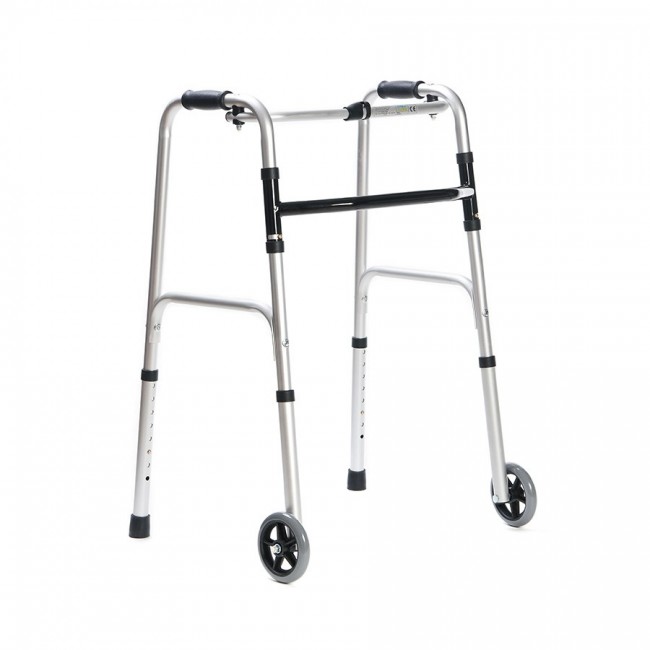 Walking frame rehabilitation with wheels