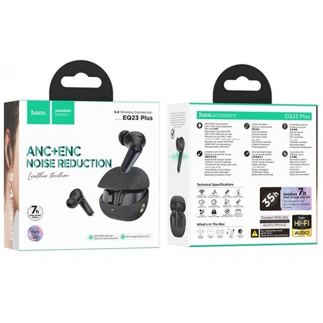 Hoco EQ23 PLUS II Headset Wireless In-Ear Calls/Music Bluetooth Black