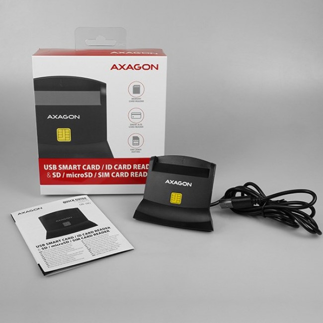 Axagon CRE-SM2 smart card reader Indoor USB USB 2.0 Black Axagon CRE-SM2 smart card reader Indoor USB USB 2.0 Black