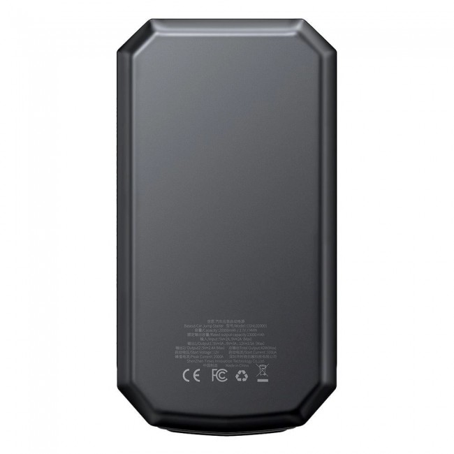 Baseus Power Starter Jump Starter - starting device, booster 20000mAh 12V (2000A / 1000A) + crocodile clips (black)