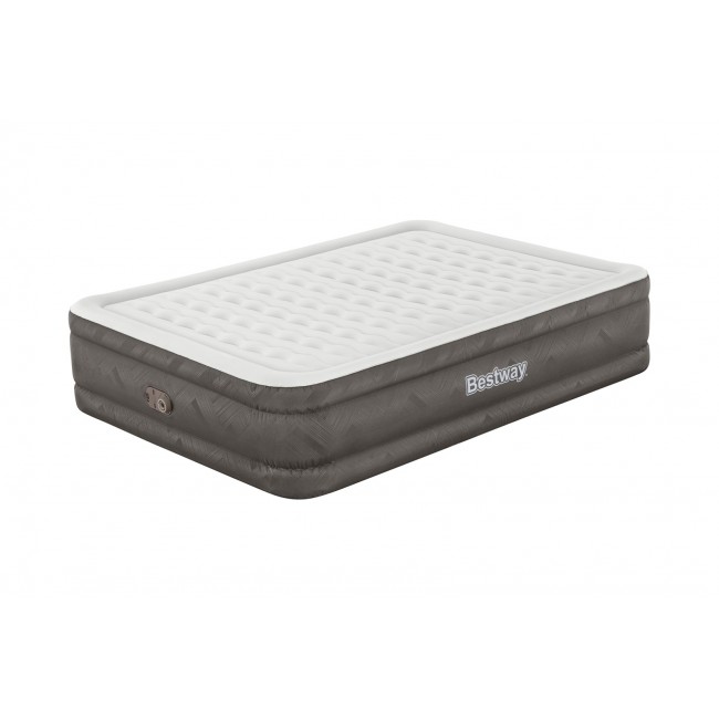 Bestway Fortech Air Mattress Queen with Built-in AC Pump and Antimicrobial Coating 2.03 m x 1.52 m x 46 cm