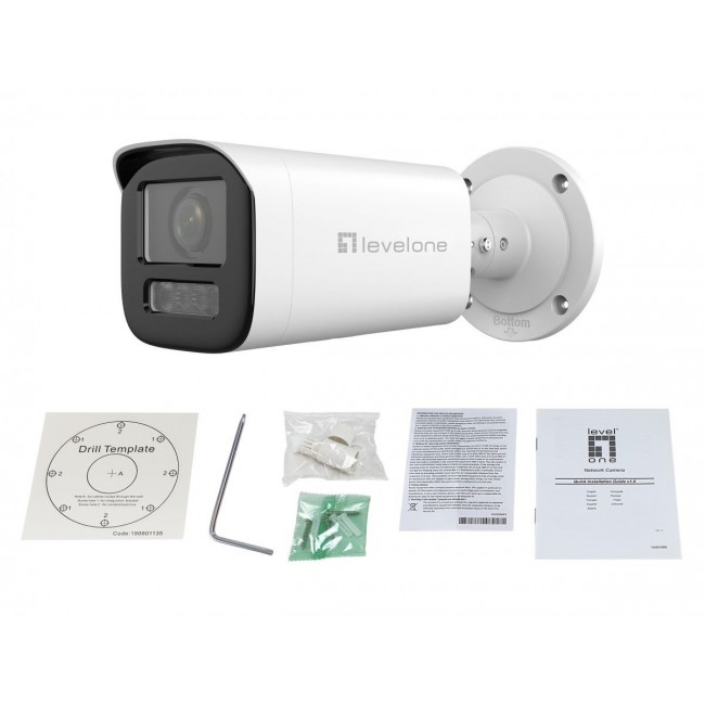 LevelOne GEMINI Zoom IP Camera, 2-MP, Zoom, H.265,INDOOR/OUTDOOR