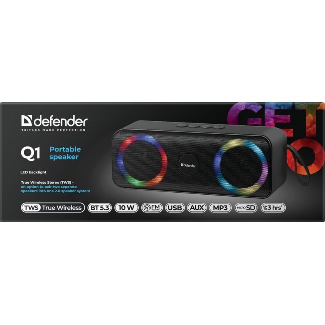 Defender BEATBOX 20 Stereo portable speaker Black 20 W