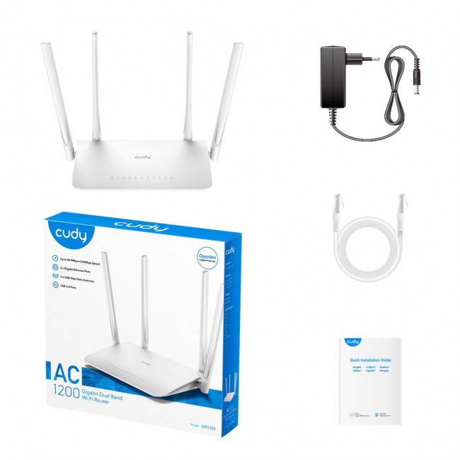 Cudy WR1300 wireless router Gigabit Ethernet Dual-band (2.4 GHz / 5 GHz) White