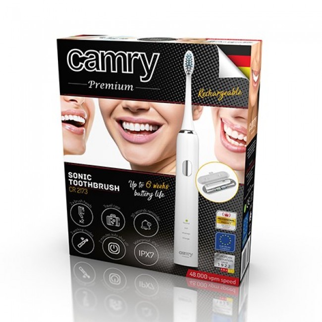 Camry Premium CR 2173 electric toothbrush Adult Sonic toothbrush White Camry Premium CR 2173 electric toothbrush Adult Sonic toothbrush White
