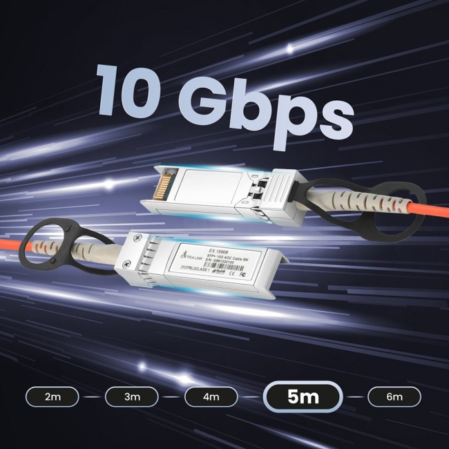 Extralink SFP+ AOC Cable AOC SFP+ 10Gbps, 5m