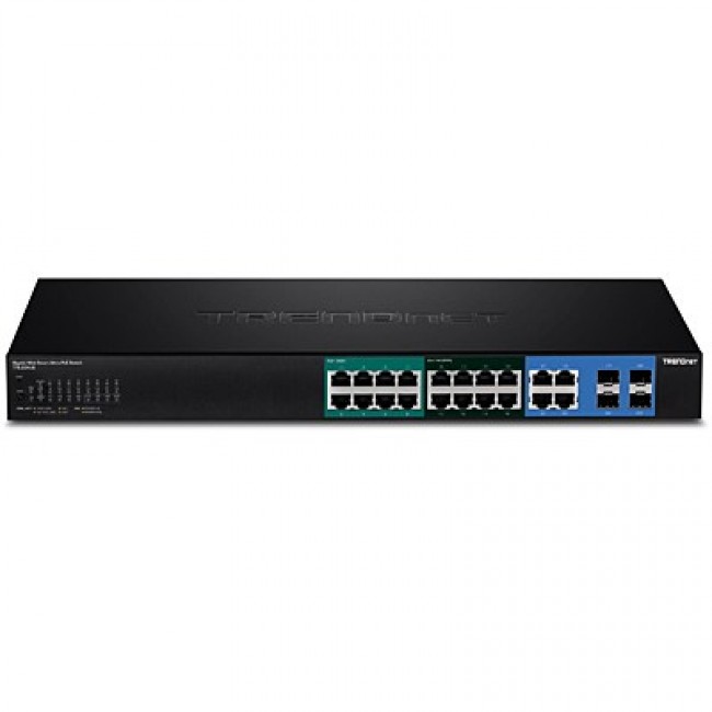 Trendnet TPE-204US network switch Managed L2/L3/L4 Gigabit Ethernet (10/100/1000) Power over Ethernet (PoE) 1U Black