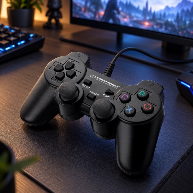 Esperanza EGG107K Gaming Controller Gamepad PC,Playstation 3 Analogue / Digital USB 2.0 Black
