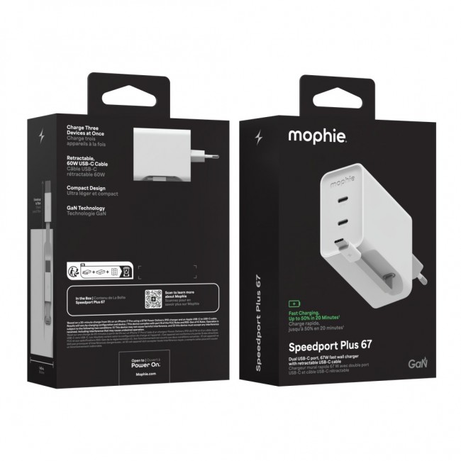 mophie Speedport 67 Universal White AC Fast charging Indoor