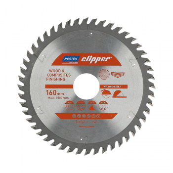 NORTON CIRCULAR SAW BLADE 160mm x 30mm x 48z WOOD & ATB COMPOSITES (2.6 / 1.6)