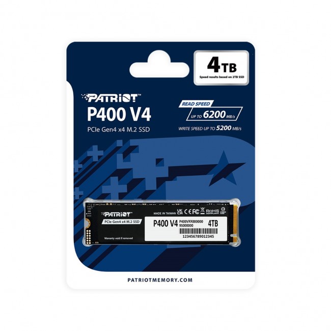 SSD Patriot P400 V4 M.2 PCI-Ex4 NVMe 4TB 6.2GB/s (P400VP4TBM28H)