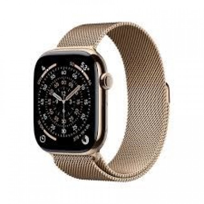 Apple Watch Series 11 GPS + Cellular 46mm Gold Titanium Case with Gold Milanese Loop - M/L