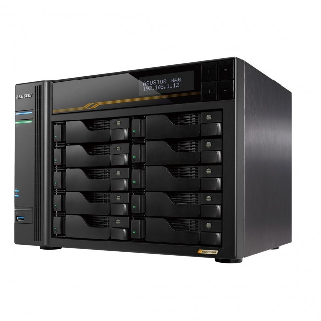Asustor LOCKERSTOR 10 Gen3 NAS Desktop AMD Ryzen V3C14 16 GB DDR5 ADM Black