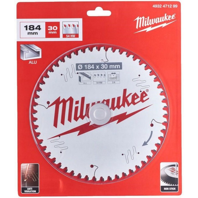 MILWAUKEE CIRCULAR SAW BLADE 184x30x2.4x54MADE OF ALUMINIUM CSB P W