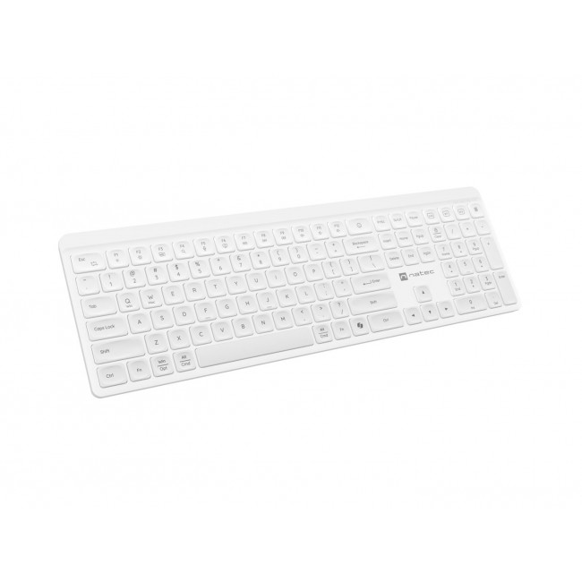 Natec Tang US wireless keyboard BT + 2.4 GHz quiet Slim white Natec Tang US wireless keyboard BT + 2.4 GHz quiet Slim white
