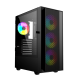 Gembird Fornax 4000 ARGB gaming ATX computer case, Midi Tower, backlight, Black