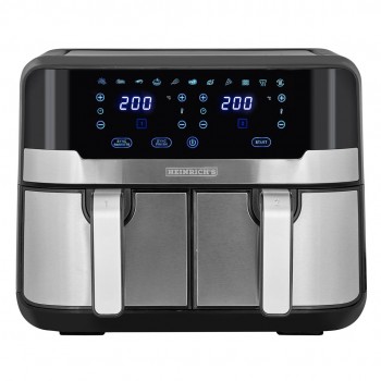 Heinrich s HFR 8214 Double hot air fryer 2 x 4.5 l 9.0 l 1300-2400 W Black - Silver