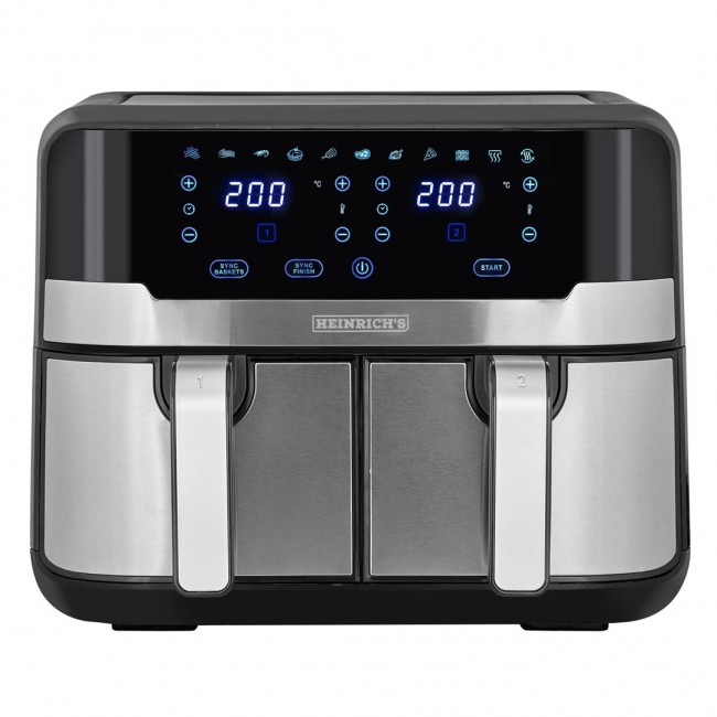 Heinrich s HFR 8214 Double hot air fryer 2 x 4.5 l 9.0 l 1300-2400 W Black - Silver Heinrich s HFR 8214 Double hot air fryer 2 x 4.5 l 9.0 l 1300-2400 W Black - Silver