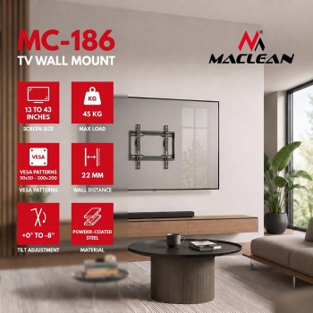 Maclean TV Mount / Bracket, max VESA 200x200, 13-43