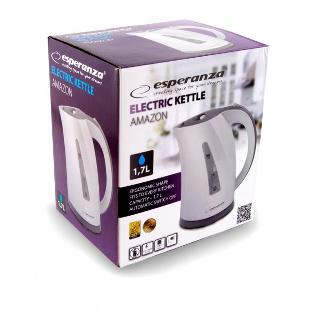 Esperanza EKK022 electric kettle 1.7 L 2200 W Grey, White