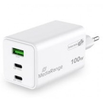 MediaRange MRMA123 mobile device charger Laptop, Smartphone, Tablet White AC Fast charging Indoor
