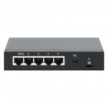 Gigabit 5xPoE Passthrough Switch powered by PoE or AC, 68W