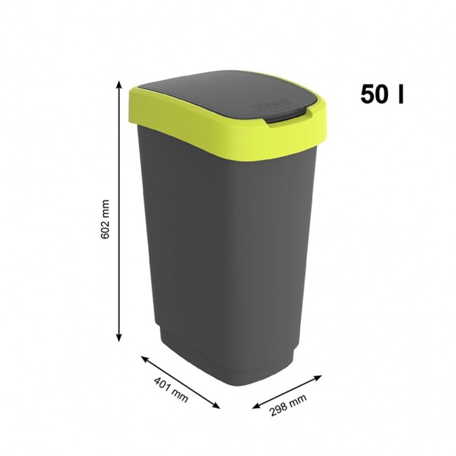 ROTHO Twist Lime - trash bin 50l ROTHO Twist Lime - trash bin 50l