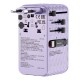 Verbatim Charge 'n' Travel 70W 2C retractable Universal Travel Adapter Purple